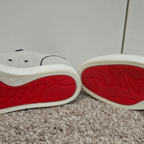 Christian Louboutin Gray and White Sneakers with Sophisticated Design - Picture 2 of 8